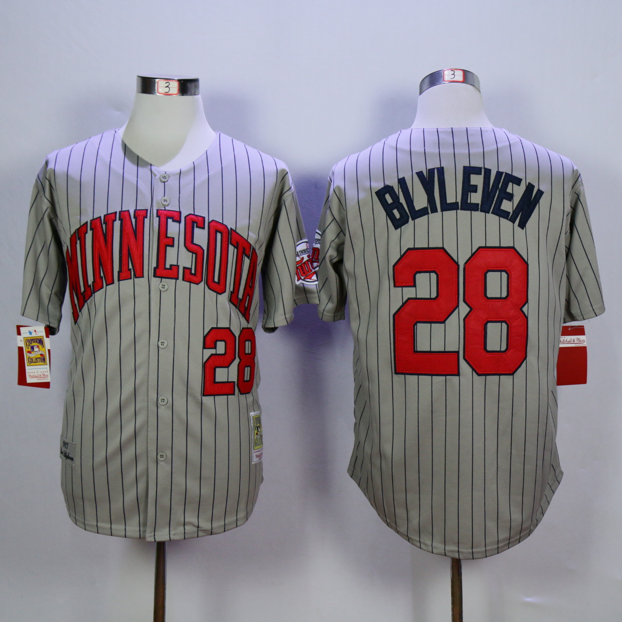 Men Minnesota Twins 28 Blyleven Grey Throwback 1987 MLB Jerseys